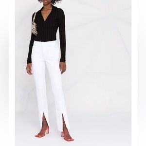 NWT Frame Denim Slit-Detail White Denim Flare Leg Jeans. Size 27